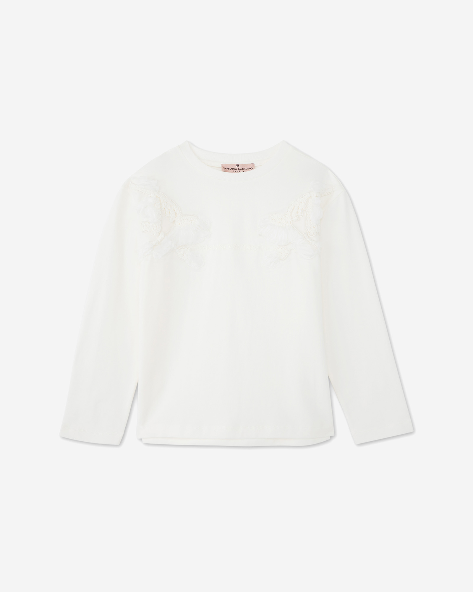 ERMANNO SCERVINO JUNIOR — Футболка с длинным рукавом и нашивками