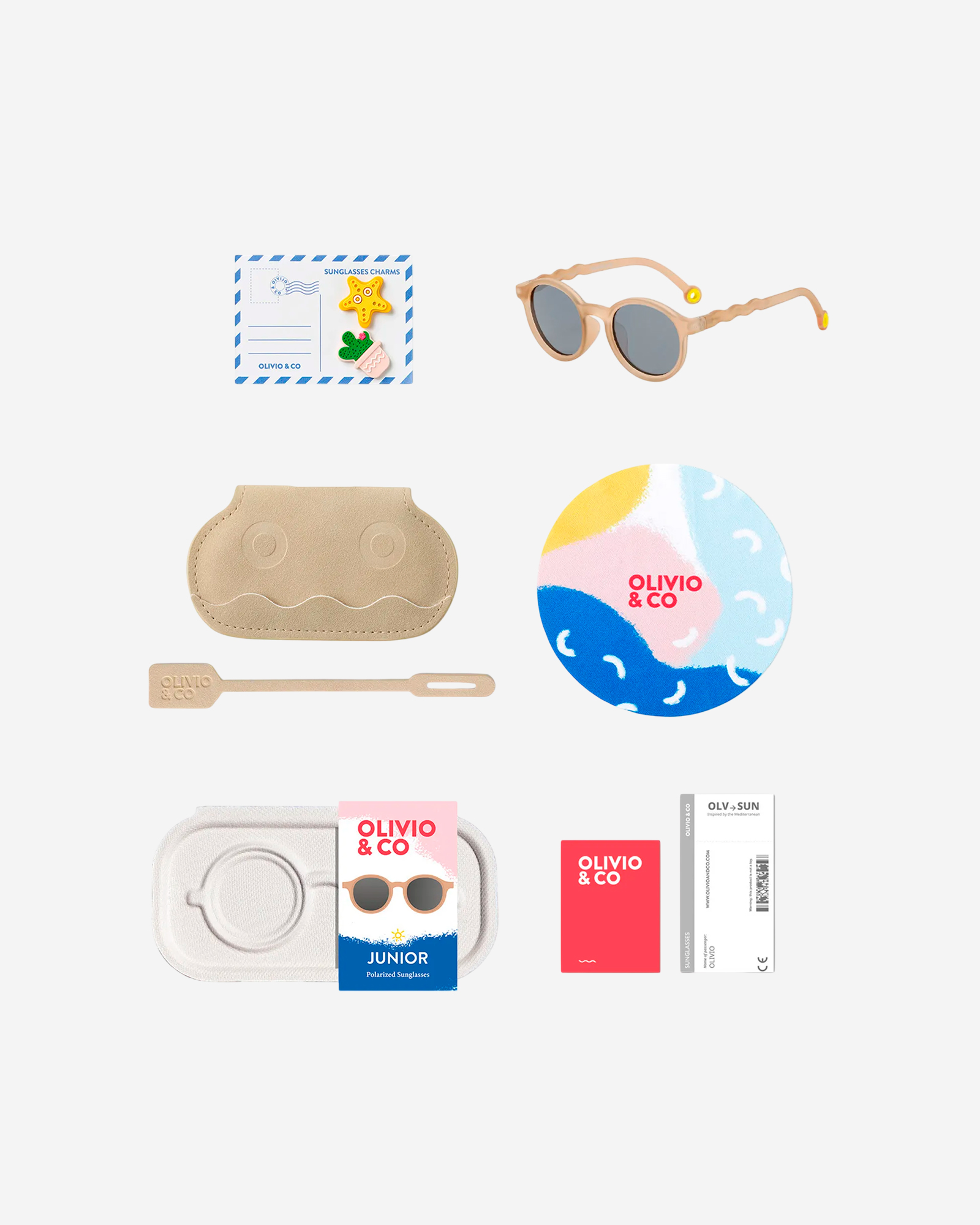 Очки JUNIOR Oval Sunglasses-Classic Olivio-Sand beige — 4